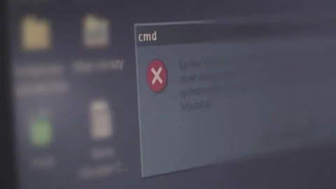 Command prompt message appears on Blurred old computer user interface Stock Footage 312020955