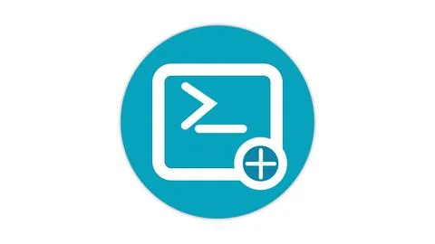 Command prompt with plus sign icon Illustrazione stock