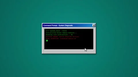 Command Prompt Running System Diagnostic Checks and Displaying Critical Err.. 動画素材 347347602