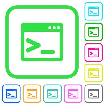 Command prompt vivid colored flat icons icons Stock Illustration