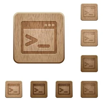 Command prompt wooden buttons Stock Illustration