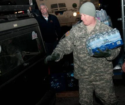 Command Sgt. Maj. Steve Deweese, of Training Center at Camp Dawson in King... Stock Photos