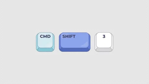 Command Shift 3 keyboard shortcut keys animation Stock Footage 332273674