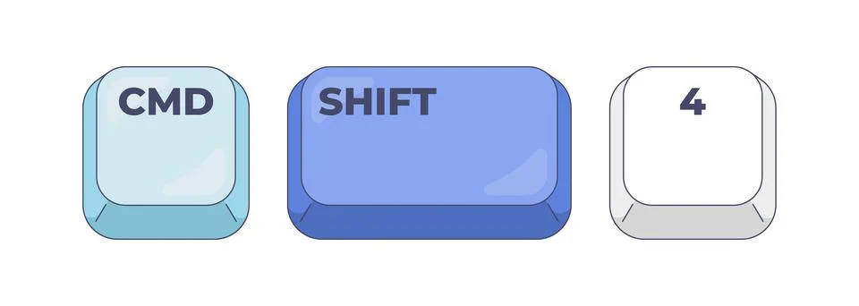 Command Shift 4 computer keyboard shortcut Illustrazione stock