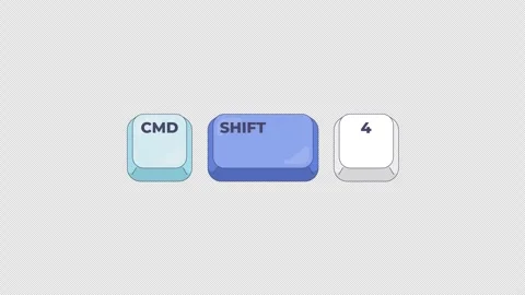Command Shift 4 keyboard shortcut keys animation Stock Footage 332273672