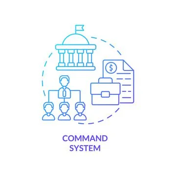 Command system blue gradient concept icon Illustrazione stock
