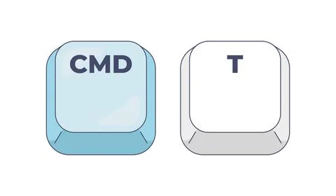 Command T computer keyboard shortcut Stock Illustration