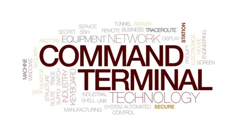 Command terminal animated word cloud, text design animation. Kinetic typography. Stock Footage 81859838