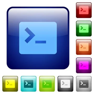 Command terminal color square buttons Stock Illustration