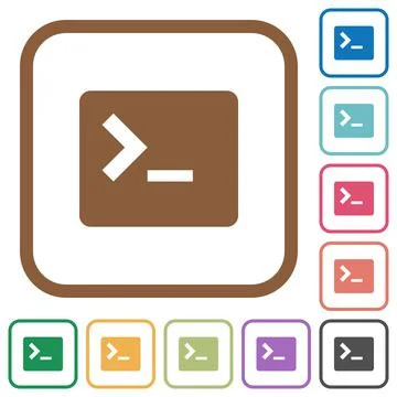 Command terminal simple icons Stock Illustration