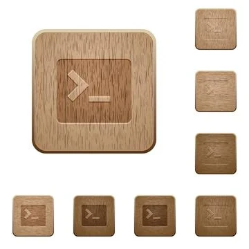Command terminal wooden buttons Stock Illustration
