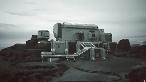 Command unit on rugged terrain with coiled cables and sealed entries Stock Footage 330072122