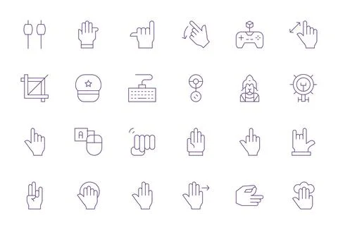 Command Vector Icon Collection featuring 24 PIXEL Perfect 128x128 Thin Line.. Illustrazione stock