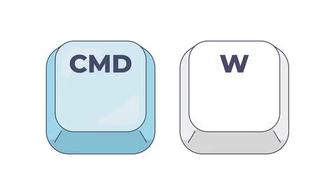 Command W computer keyboard shortcut Illustrazione stock