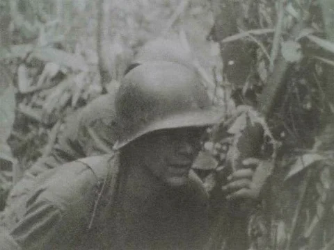 Commander of the 3rd Battalion and his platoon engage in gunfire and grenades Stock Footage 75298770