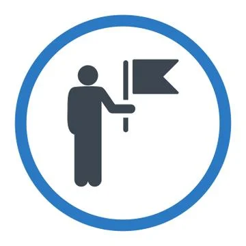 Commander with Flag icon Stock Illustration