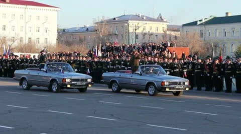 Commander of the parade in car Vidéo 11161326