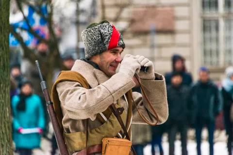Commander of the Red Army attack position Stock Photos