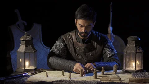 The commander who develops a war strategy on the map. 動画素材 199425136