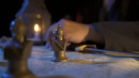 Commander working on the map.  스톡 동영상 199310237