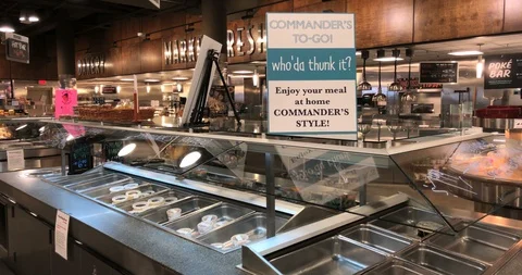 Commanders Palace sells to go Turtle soup Coronavirus pandemic New Orleans Stock Footage 128720677