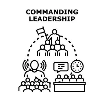 Commanding leadership developing business team strategy 스톡 일러스트