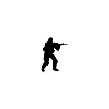 Commando icon. Simple style no war poster background symbol. Gunn shop bran.. Illustrazione stock