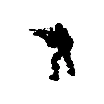 Commando icon. Simple style no war poster background symbol. Gunn shop bran.. Stock Illustration