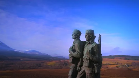 Commando Memorial Lochaber Scotland 库存影片 150931958