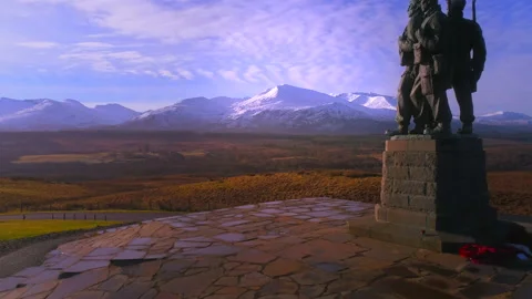 Commando Memorial Lochaber Scotland 库存影片 150932347