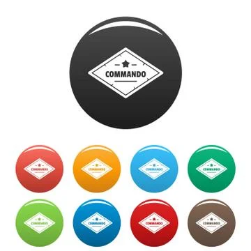 Commando troop icons set color Illustrazione stock