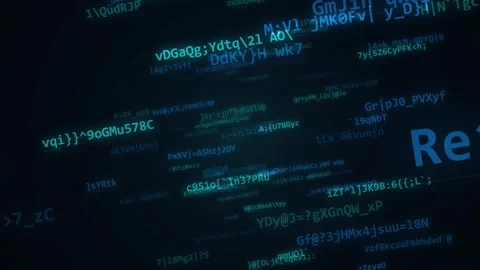 Commands digital data moving in a dark cyber space representing high speed Stock Footage 346706499