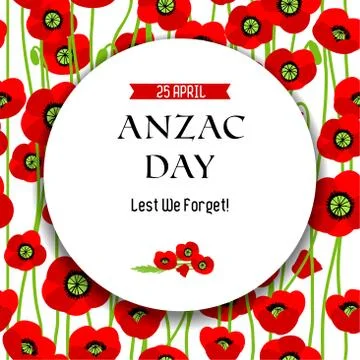 Commemorative Anzac day background Stock Illustration