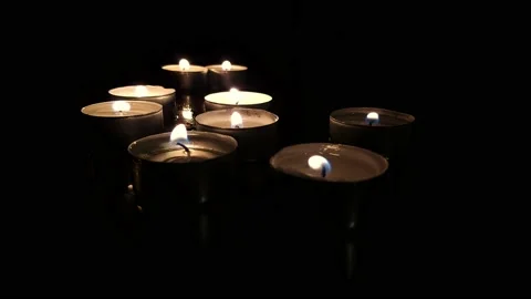 Commemorative candles- event. Stock Footage 144986693