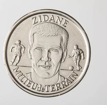 Commemorative token, Equipe de France F.F.F. 1999 / Zidane; France Copyrig... Stock Photos