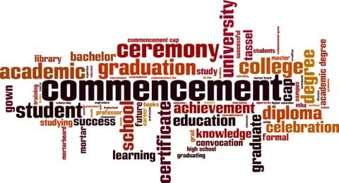 Commencement word cloud Stock Illustration
