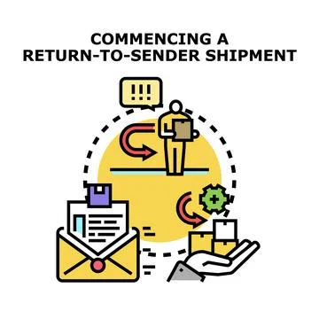Commencing merchandise return to sender shipment process イラスト素材