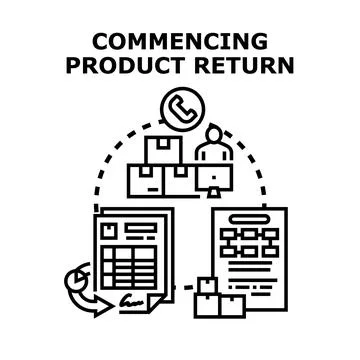 Commencing product return policy process vector concept Stock Illustration