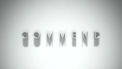 Commend 3D title animation with shadows on a white background Stock Footage 297666240