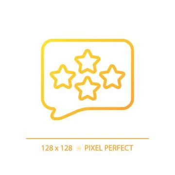 Comment with assess pixel perfect gradient linear vector icon Stock Illustration