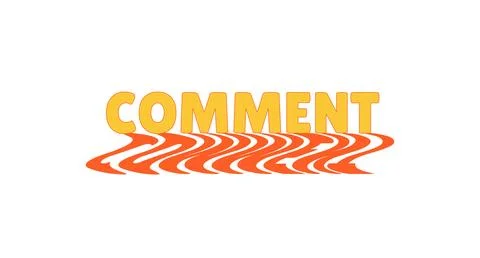 Comment bold internet button with wavy orange shadow Stock Illustration