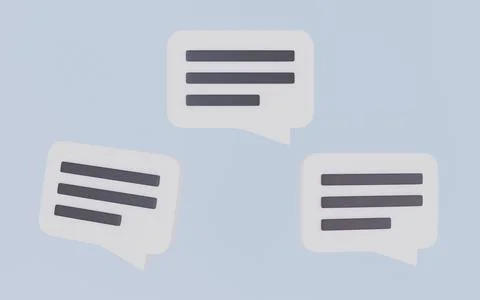 Comment bubble icon for user interface web design symbol 3d illustration Illustrazione stock