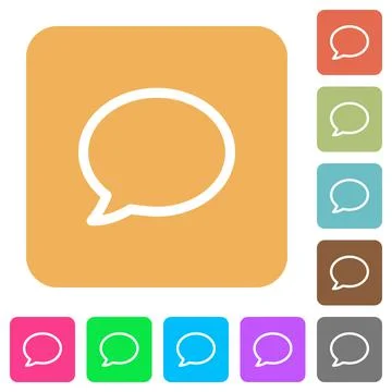 Comment bubble rounded square flat icons Stock Illustration