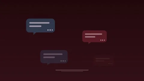 Comment bubbles conversation appearing crimson social loop Stock Footage 342614776
