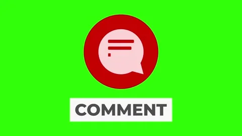 Comment button animation for a video channel. Set against a green background 스톡 동영상 297182921