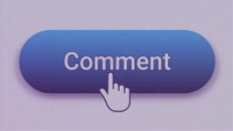 Comment Button Click Extreme Close Up Stock Footage 219862454