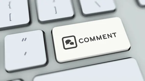 Comment button on computer keyboard. Key is pressed Stock Footage 35646496