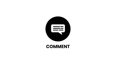 Comment button icon with horizontal line animation isolated on white background Stock Footage 345477412