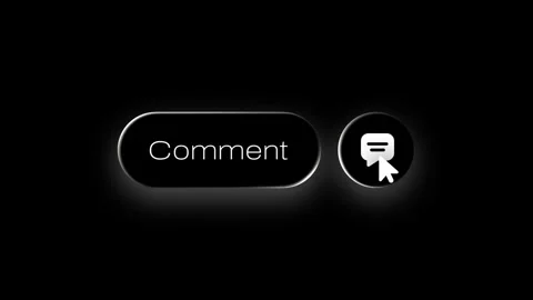 Comment Button Liquid Glass Animation in 4K on Black Background Stock Footage 324938150