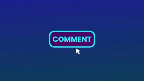 COMMENT button pressed on computer screen by cursor pointer mouse illustrat.. Illustrazione stock